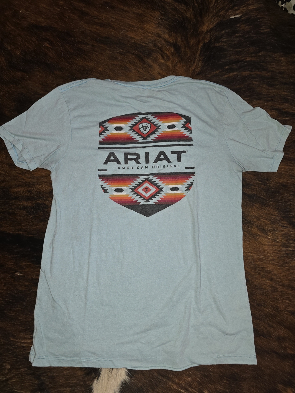 Ariat Light Blue Graphic Logo Tee